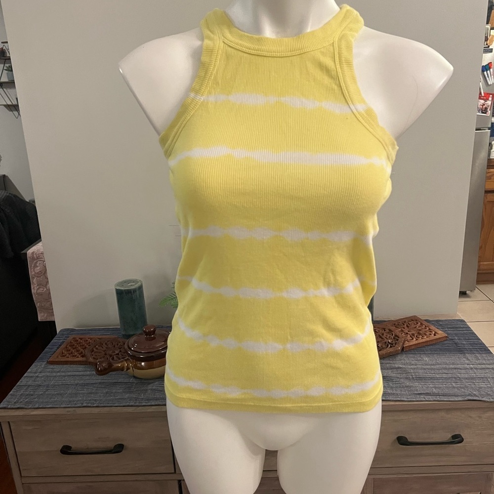 LOFT yellow and white striped tank